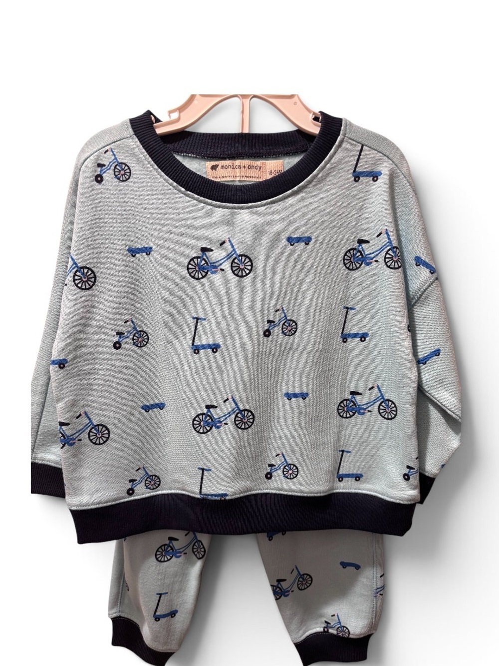 🎉 (18-24m) Monica + Andy Toddler 2PC Set- Bicycle + Scooter Print